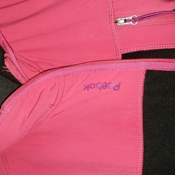 Reebok Pink & black fleece jacket size Large - Picture 2 of 4